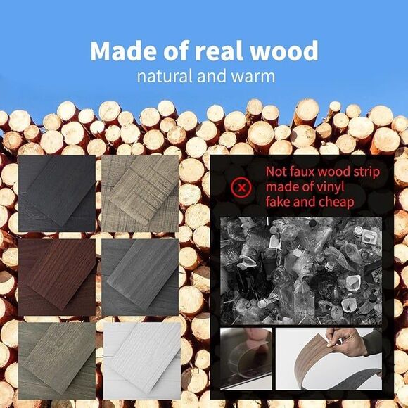 Art3d 10-Sheets Peel and Stick Reclaimed Barn Wood Planks for Wall White-Washed - Picture 5 of 9